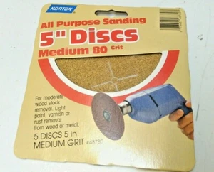 "Disco de arena H&L de 5"" grano 80, abrasivos Norton #48780"  - Imagen 1 de 1