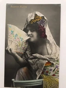 Amparo Munoz antike Postkarte RPPC Farbdruck 1920 - Bild 1 von 2