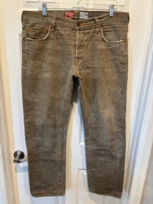 M'S $1200 PRPS NOIR JAPAN P61P19VBL RED-LINED SELVEDGE BARRACUDA JEANS W38X31 - Image 1 of 4