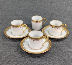 Fontanille & Marraud Limoges France Porcelain Demitasse Cups & Saucers, 1930s - Picture 1 of 10