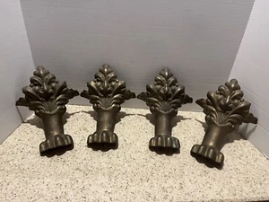 4 Heavy Bronze/Brass Victorian Ornate Porcelain Bathtub Feet Legs - Picture 1 of 12