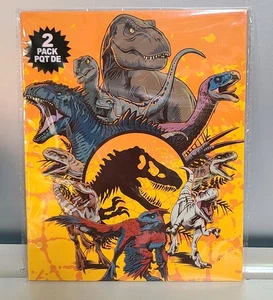 New Sealed 2024 2pk Jurassic Park Folders Dinosaurs Prehistoric Universal School - Picture 1 of 11