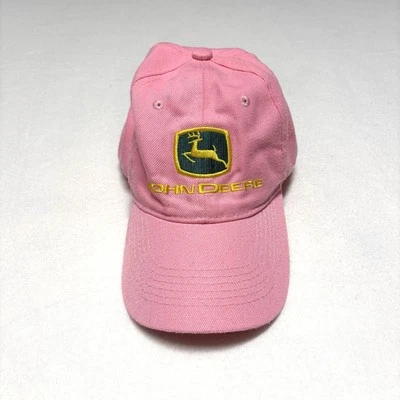 John Deere Hat Baseball Cap Pink Embroidered Adjustable Farm Tractor Logo Women - Image 1 of 4
