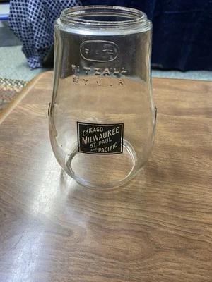 Dietz Lantern Glass Globe Fitzall - CHICAGO MILWAUKEE ST PAUL & PACIFIC - Image 1 of 4