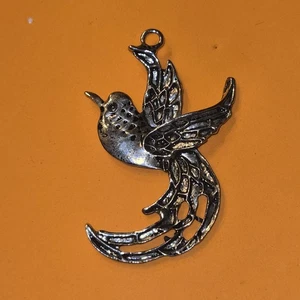 Vintage Hummingbird Brooch Bird Pin Silver Tone Unbranded - Picture 1 of 5