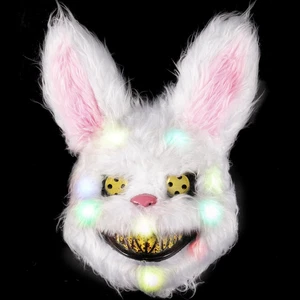 Halloween Scary Mask Bear Rabbit Bunny Mask, Bloody Plush Head Mask, Cosplay Co - Picture 1 of 12