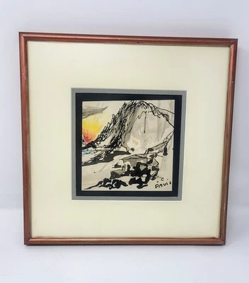 Original Abstract Modern Minimal Landscape Artist singed professionallly Framed  - Image 1 of 4