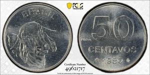 1980 Brasilien Muster Prova 50 Centavo PCGS SP67 - Bild 1 von 1