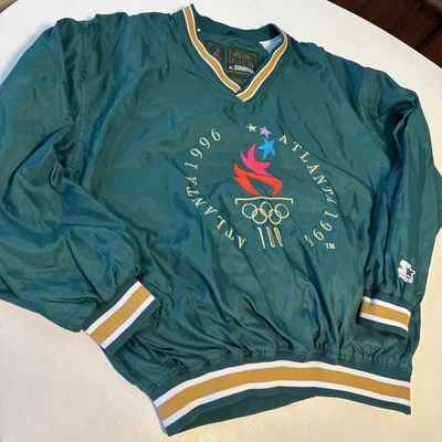 复古亚特兰大奥运会夹克男式大号 100 年初学者套衫 90 年代二手状况完好 — 第 1/4 张图片