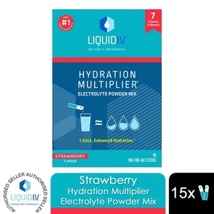 Liquid I.V. Strawberry Hydration Multiplier Elektrolyt Pulver Mix, 15 Beutel - Bild 1 von 10