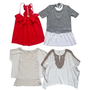 Lot of 4 Womens Spring Summer Shirts Tops Blouses Express Bar III BCBG Sz Small - Picture 1 of 14