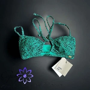 John Lewis Womens Bikini Top Padded Cups Size 8 Green - Picture 1 of 3