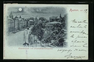 Mondschein-AK Aachen, Elisenbrunnen und Friedrich-Wilhelmsplatz 1898 - Picture 1 of 2