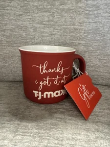 NUEVO Thanks I Got It at TJ Maxx Grande Rojo Doble Cara Cerámica Taza Regalo Cumpleaños - Imagen 1 de 3