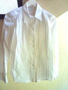 MADELEINE BLUSE /  WEISS / ELEGANTE GESTALTUNG VORNE / DAMEN  / GR. 40 / LANGARM - Bild 1 von 5