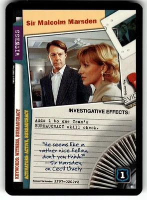 The X-Files CCG: The Truth is Out There Card C Sir Malcolm Marsden - Image 1 of 4