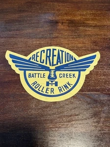 Recreation Roller Rink Sticker - Battle Creek MI Vintage Skate Decal - Picture 1 of 3