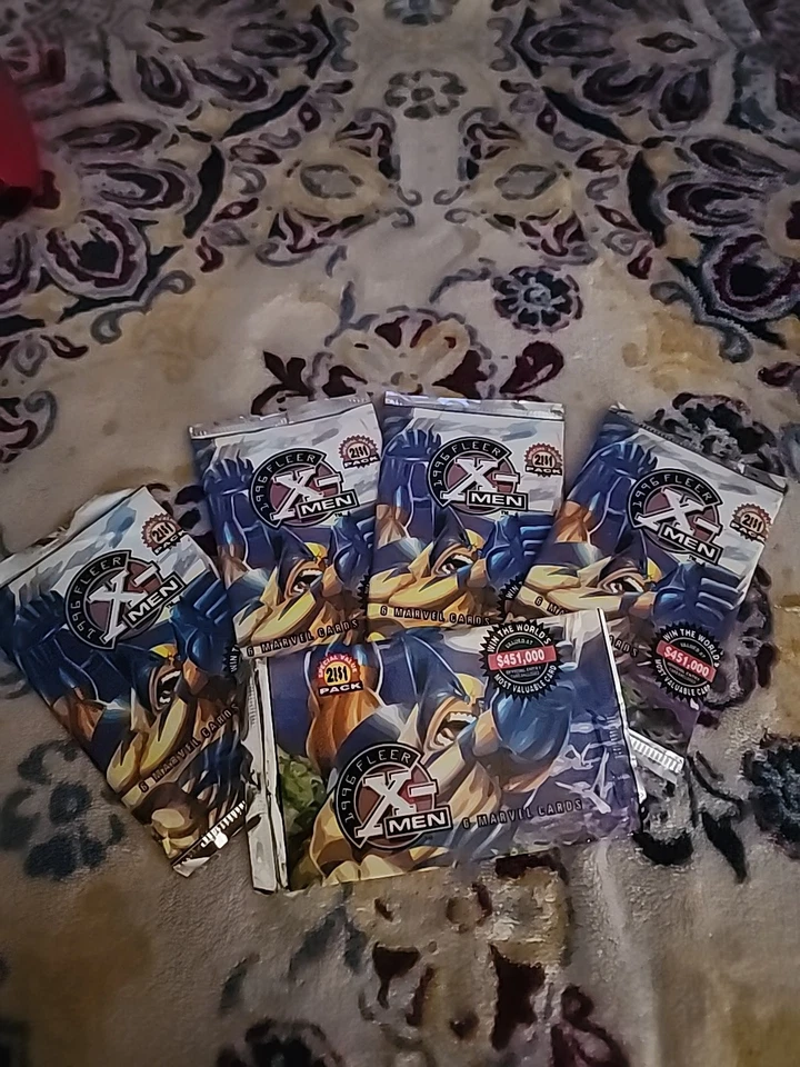 Marvel 1996 Fleer X-Men tarjetas coleccionables paquetes sellados, lote de 10 Foto 1 de 2