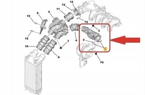 Ansaugluftschlauch Turbo für Peugeot 206 307 308 Partner 1.6 Hdi - Bild 1 von 7