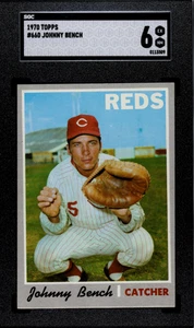 🟥⚾️JOHNNY BENCH⚾️🟥1970 Topps #660 SGC 6 VINTAGE HOF CENTERED REDS - Picture 1 of 4
