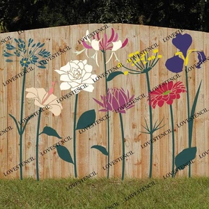 Garden Fence/Wall Stencils XL - Lovestencil - Sunflower/Marigold/Hyacinth/Lily - Picture 1 of 89