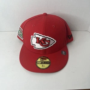 New Era 59Fifty Kansas City Chiefs Fitted Hat Field Patch Cap NFL Mens Sz 7 5/8 - Picture 1 of 6