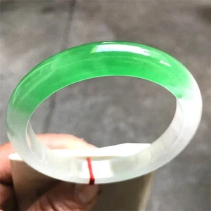 Pulsera brazalete jadeíta birmano verde hielo grado natural real 58 mm - Imagen 1 de 9