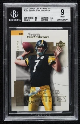 2004 Upper Deck Finite HG Futures /99 Ben Roethlisberger BGS 9 MINT Rookie RC - Image 1 of 2