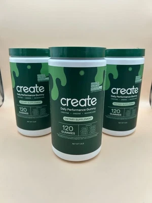 Create Daily Performance Gummy 120 gomas cada novo e lacrado pacote com 3 - Expira: 26/10 - Imagem 1 de 4