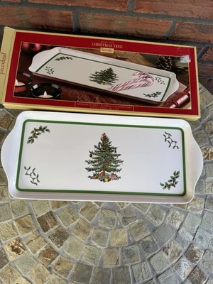 NIB Spode Christmas Tree 15" x 6-1/2" Sandwich Serving Tray Pimpernel Melamine - Image 1 of 4