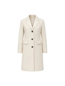 Cappotto Emme Marella modello Acerbi, in jersey di panno, colore panna - Imagen 1 de 4