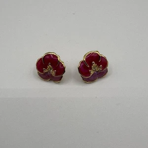Pendientes vintage de flores de oro rosa y Avon - Imagen 1 de 4