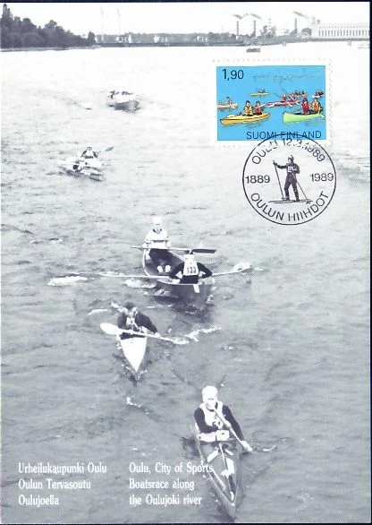 Макси-карта Canoeing Canoes Finland как новая FDC 1989 - Изображение 1 из 1
