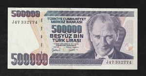 Turkey, 500000 Lira, 1997 - 2006, AUNC Banknote, Serie-J47 - Picture 1 of 2