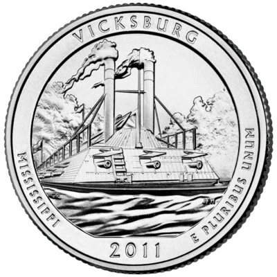 2011 D Vicksburg NP Quarter. ATB Series Uncirculated From US Mint roll. - Image 1 of 3