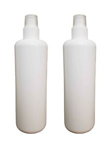 White Plastic Squeeze Water Bottle 16 oz Twist Top Push Pull Sports Cap ~ 2 Pack