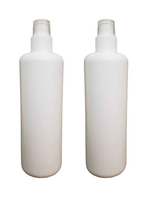 White Plastic Squeeze Water Bottle 16 oz Twist Top Push Pull Sports Cap 2 Pack - Image 1 of 3