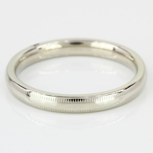 Style Wedding Band Ring by Benchmark Vintage Men's 18K White Gold Ribbed Comfort