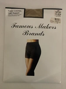 Nuevo en Paquete ~ VTG Famosos Fabricantes Marcas Control Abdomen Lt Soporte Lt. Pantimedias beige Queen - Imagen 1 de 2