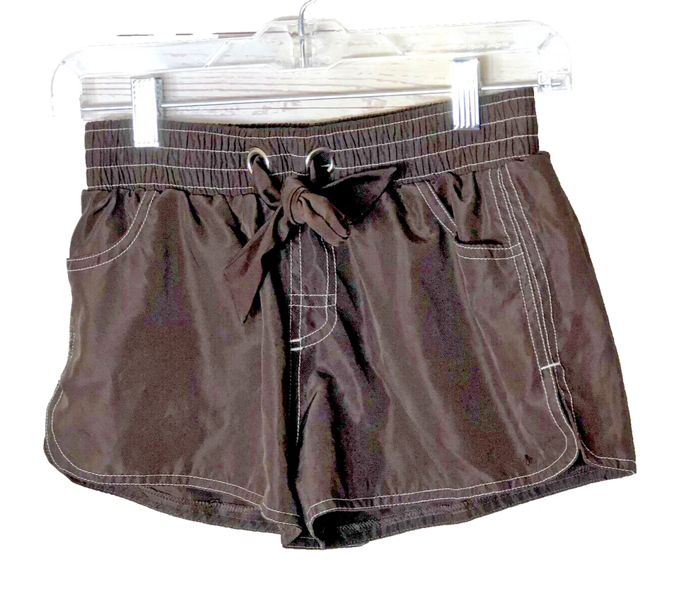 Girls zero Xposur Elastic Waist Shorts brown Size 8 front pockets 100% Polyester - Image 1 of 4
