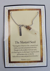 Mustard Seed Necklace With Card, Jewelry, 'Faith' Charm Silvertone Necklace - Picture 1 of 12