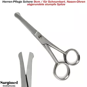 Herren-Pflege Schnurrbart Nasen Ohren Haar Schere 9cm Bartschere abgerundete - Bild 1 von 3