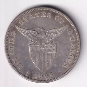 Moneda de plata de 1 peso Estados Unidos de América 1903-S Estados Unidos-Filipinas AU Detalles #E2 - Imagen 1 de 4