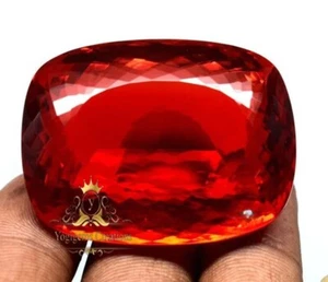 EGL Certified Natural 3000 Ct Big Size A+Red Topaz Cushion Cut Loose Gemstone - Picture 1 of 5