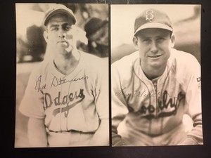 Ed Stevens Brooklyn Dodgers Vintage Signed 40s Card JSA Pre-certified 