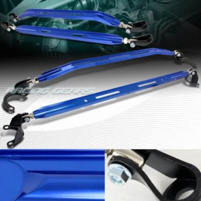 BARRA DE PUNTAL DELANTERA+TRASERA+SUPERIOR+INFERIOR ALUMINIO CNC AZUL AJUSTE 90-93 ACURA INTEGRA 4 PIEZAS Foto 1 de 4