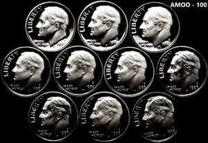 1990 - 1999 S Proof Clad Roosevelt Dime 10 Coins - Picture 1 of 2