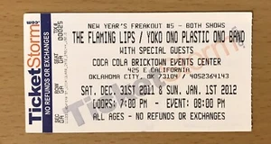 2011 THE FLAMING LIPS OKLAHOMA CITY CONCERT TICKET STUB SOFT BULLETIN EMBRYONI 5 - Picture 1 of 2
