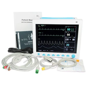 CE FDA Portable Patient Monitor 12.1" ICU Vital Signs ECG NIBP SPO2 PR RESP TEMP - Picture 1 of 13