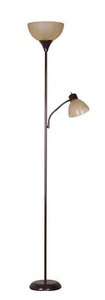 Mainstays 72'' Brown Combo Floor Lamp With Reading Lamp, Modern Design - Picture 1 of 10